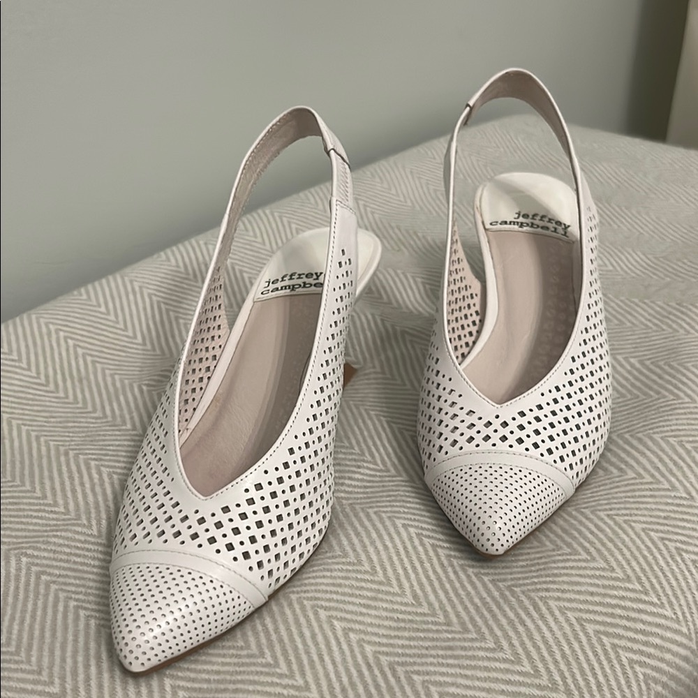 Jeffrey Campbell White Perforated Heels
